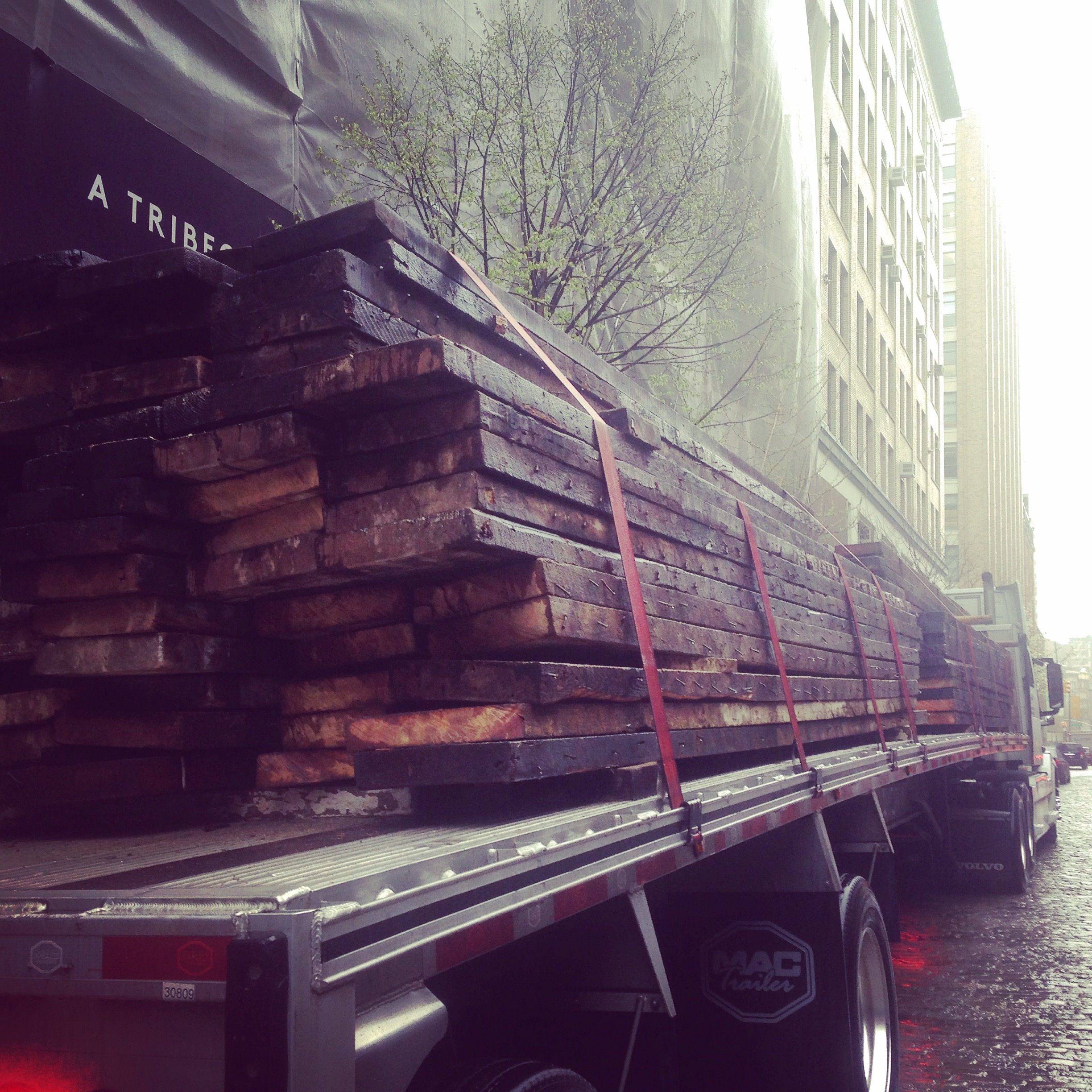 reclaimed lumber from Greenwich St. NYC